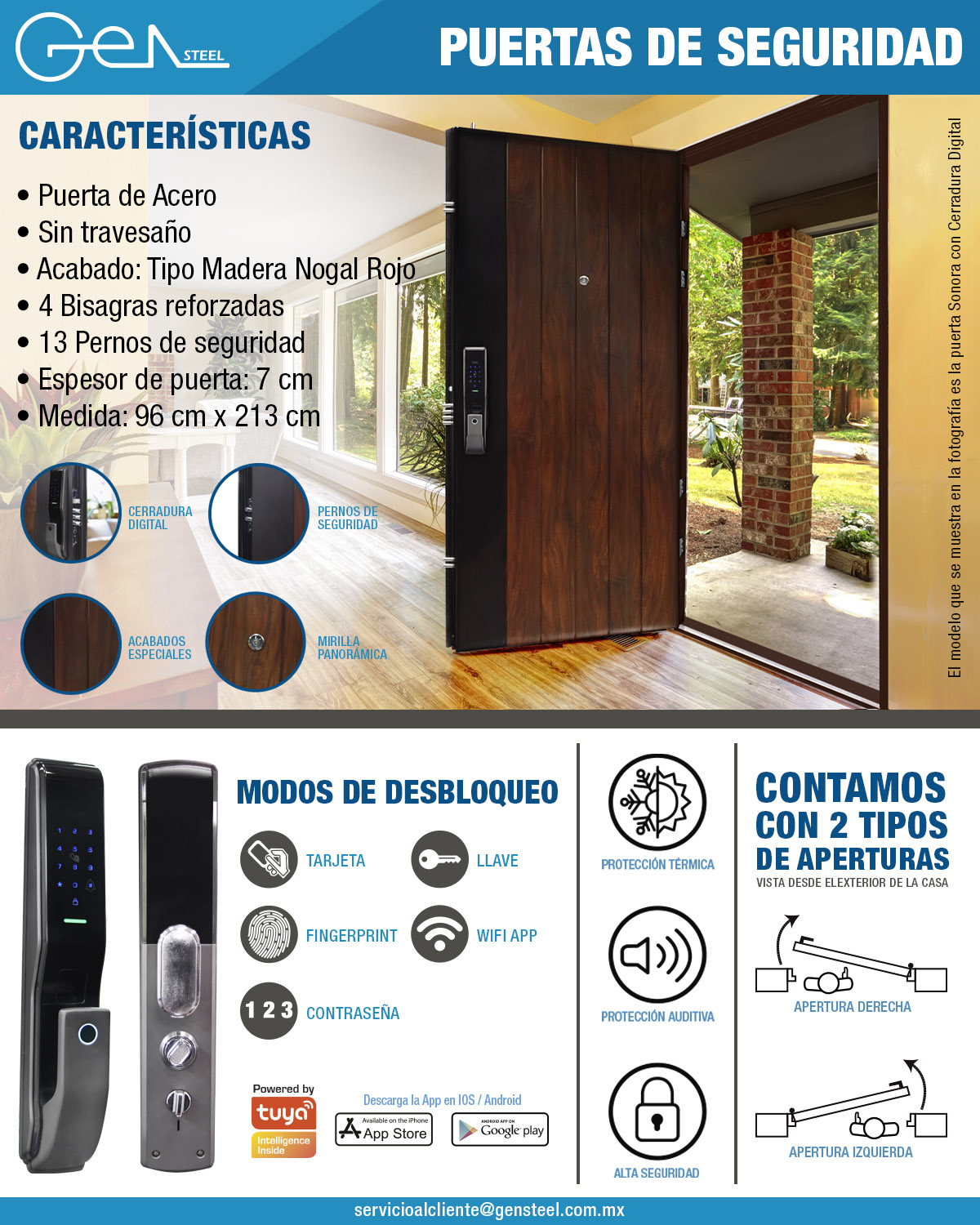 Puerta de Seguridad Sonora Cerradura Digital Gen Steel The Home Depot Mexico